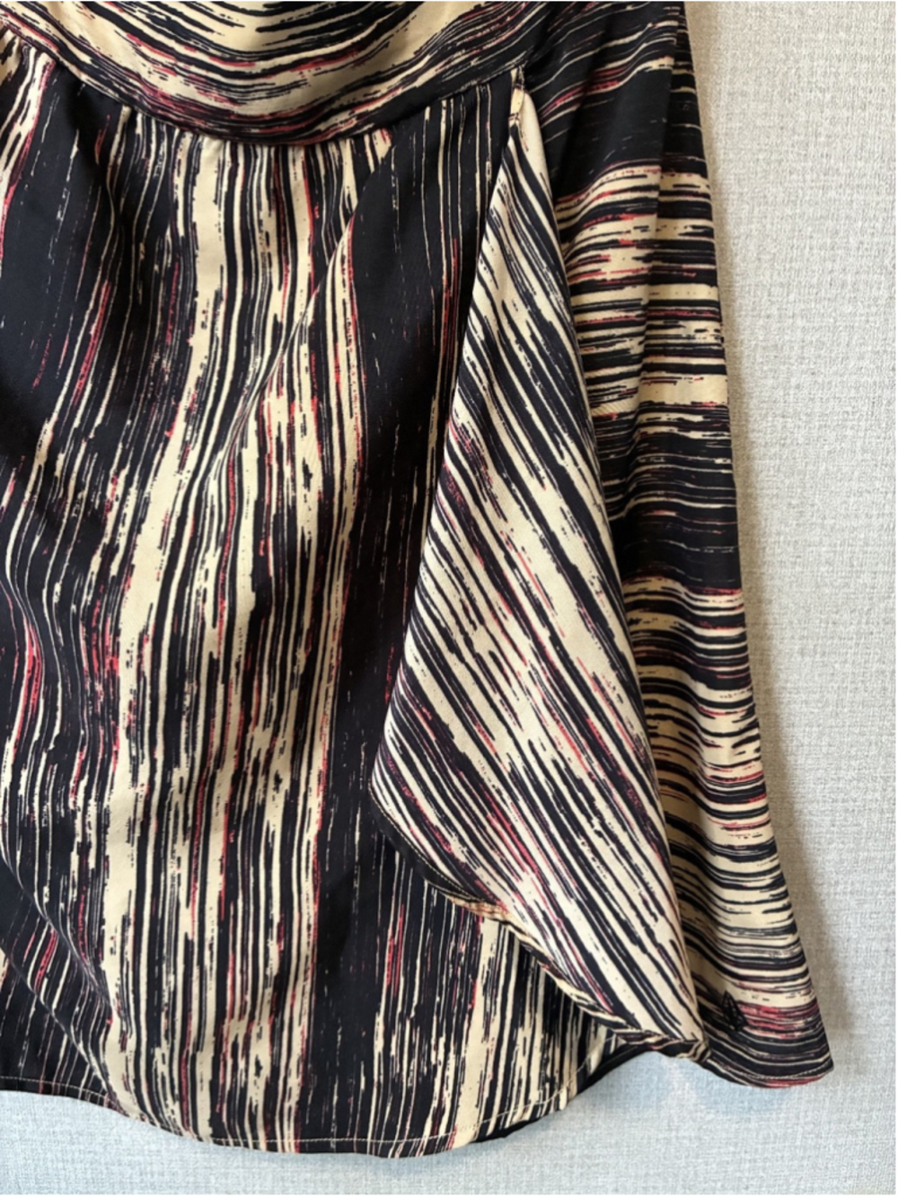 Volcom Womens Strapless Mini Dress Black Stripped Cocktail Size M - Picture 2 of 5